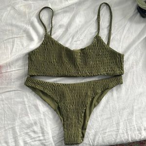Green bathing suit bikini
